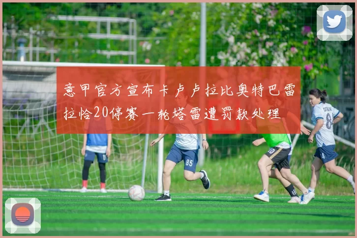 意甲官方宣布卡卢卢拉比奥特巴雷拉恰20停赛一轮塔雷遭罚款处理